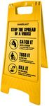 Essentially Yours - Stop the Spread of the Virus - Large Yellow Floor Sign | Get the Message out There, 24" x 11.5", Yellow