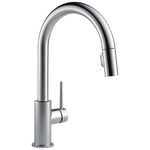 DELTA (FAUCETS) Trinsic Single-Handle Kitchen Sink Faucet with Pull Down Sprayer and Magnetic Docking Spray Head, Arctic Stainless 9159-AR-DST