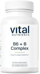 Vital Nutrients - B6 + Super B-Complex - Balanced Vitamin B Complex Formula with Extra B6 - 60 Vegetarian Capsules per Bottle