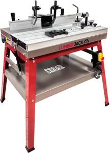 LUMBER JACK PRO Router Table – Heavy Duty Cast Iron, Sliding & Tilting Workbench