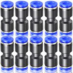 ERGAOBOY 10 Pcs Blue 12mm OD Straight Push to Connect Fittings (PU-12)