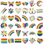 Ooopsiun 40 Sheets Rainbow Temporary Tattoos - Pride Tattoos Butterfly/Flower/Heart/Rainbow Tattoos for Pride Festivals