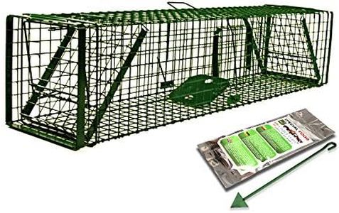 Holtaz Fallen Hardy Grün 130x34x34 cm 2 Türen Marderfalle Katzenfalle Fuchsfalle Biberfalle Tierfalle Kastenfalle Drahtfalle Waschbärfalle Mit Extra Köder