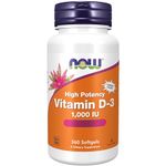 Now Foods, Vitamin D3, 1,000IU, 360 Softgels, Lab-Tested, High Dose, Gluten Free, Soy Free