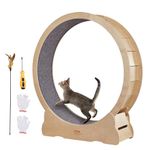 VEVOR Cat Exercise Wheel, Large Cat Treadmill Wheel for Indoor Cats, 52 inch Cat Running Wheel with Detachable Carpet and Cat Teaser for Running/Walking/Training, Suitable for Most Cats