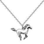 BANCHELLE Horse Pendant Horse Necklace with Pouch for Girls Teen Women Silver