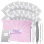 BOMOQING 200PCS Foil Nail Wraps for Acrylic Dip Powder Removal, Gel Polish Remover Kit with 1Pcs Cuticle Pusher, 1Pcs Triangle Peeler and 2 Nail Files, Soak off Cotton Pads Lint Free Finger Nail Wipes