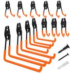 TECHSHARE Garage Hooks, 12 Pack Heavy Duty Wall Hooks, 4 Sizes Storage Hooks for Garden Tools, Sports Equipment, Garage Organization