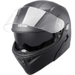 VEVOR Motorcycle Helmet, Modular, Adult Motocross Dirt Bike Helmet with Large Clear Visor, Comfortable Motorbike Racing Street with Detachable Liner for Men & Women, DOT Approved, (Matte Black, L)