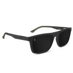 Eyewearlabs KAEN EYEWEAR Polarized | Full Rim Latest Stylish | Men & Women Everyday Rectangular Sunglasses | 100% UV Protection | Black Lens | Medium | ELKASKurtC2