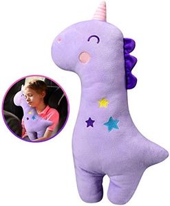 Farochy Unicorn Seat Belt Pillow Kids Cover, Vehicle Shoulder Pads, Car Seatbelt Cushion for Kids, Strap Pillows Animal Travel (Purple)