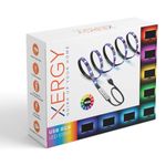 XERGY USB 5V 5050 RGB LED Flexible Strip Light Multi-Color Changing Lighting K-it Background Lighting with Mini Controller for TV PC Laptop Bias Lighting (5 Meter for 32-40" TV's)