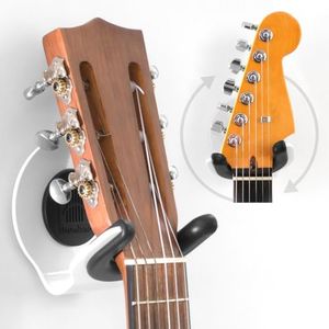 Strumland Guitar Wall Mount – Premium Guitar Hanger for Acoustic, Electric & Classical Guitars, USA-Made Steel Hook with Swiveling Fit, Modern Wall Display, Soft-Safe Cradle, Hidden Mount (White)