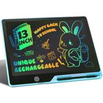 Kinayue LCD Writing Tablet for Kids, Rechargeable Doodle Board,Easter Basket Stuffers,Preschool Learning Toys Christmas Birthday Gift 3 4 5 6 7 Year Old Girls Boys (Blue, 13 Inch)