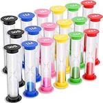 Sand Timer, 18 Pcs Colorful Hourglass Timer 30sec / 1min / 2mins / 3mins / 5mins / 10mins Sand Clock Timers, Sandglass for Kids Classroom Kitchen Home Office Decoration