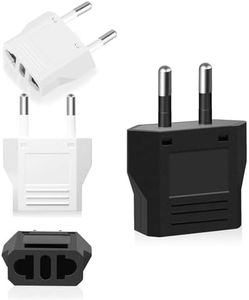 VFANDV 4 Piezas Adaptador Enchufe Americano a Español, Adaptador Enchufe Americano a Europeo, Adaptador Enchufe Universal, para Europa USA US Francia Alemania España Australia - Negras Blancas