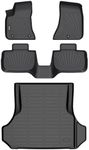 Binmotor-All Weather Floor Mats & Cargo Liner for Dodge Charger RWD 2011-2023/2011-2023 Chrysler 300 RWD, Heavy Duty Floor Liners, Charger Car Trunk Cargo Mat, Trunk Liner 3D Car Mats