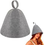 YidaSouko Sauna Hat Foldable Natural Felt Wool Cap Soft Solid Cloche for Hot Dry Steam Room Bath, Grey