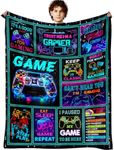 Gamer Blanket Ultra Soft Flannel Gamer Throw Blankets Gamer Lovers Merch Stuff Gifts for Gamers Men Boys 80"X60"