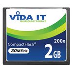 Vida IT 2GB CF Compact Flash High Speed Memory Card 200X Speed 30MB/s IDE 50 Pin For Canon EOS 10D EOS 20D EOS 20Da EOS 300D 30D 350D 400D 40D 50D 5D Mark II EOS 7D EOS D30 SLR Digital Camera