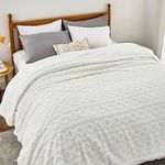 Bedsure Sherpa King Size Blanket for Bed- Fuzzy Soft Cozy Blanket King Size, Fleece Thick Warm Blanket for All Seasons, Cream Fall Blanket, 108x90 Inches