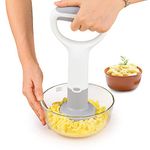 KJCQGQTZ Electric Potato Masher 3-in-1 Hand Blender, Immersion Mixer Multi Kitchen Tool Whisk with Non-Slip Handle - Blending, Mashing & Pureeing Potatoes Vegetables - Soup Maker,White