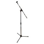 Kadence NK93 Touring Series Mic Stand with Boom Arm | Heavy-Duty Reinforced Steel Frame | Adjustable Telescopic Boom with 360° Angle Control | Double-Braced Tripod Base | Black