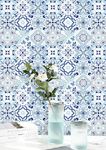 Dimoon 197’’x17.7’’ Wallpaper Blue White Contact Paper Thicken Flower Tile Peel and Stick Wallpaper Removable Wall Paper Waterproof Wall Covering Self Adhesive Wallpaper Shelf Drawer Liner Vinyl Roll