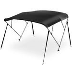 Seamax Bimini Top Solution for Inflatable Boat, Fiberglass Boat & Aluminum Boat (Size C - L72 x W62-68 x H55, Black Bimini + Deckmount Kit +Rear Pole)