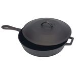 Bayou Classic 7445 Cast Iron Covered Skillet, 5 Quart