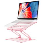 Urmust Laptop Notebook Stand Holder Adjustable Ultrabook Stand Riser Portable Compatible with MacBook Air Pro HP Dell XPS Lenovo All laptops 10-15.6"(Rose Gold)