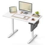 VASAGLE Electric Standing Desk, Height Adjustable Desk, 60 x 110 x (72-120) cm, 4 Memory Heights, Storage Pocket, for Home Office, Study, Cloud White LSD131W02
