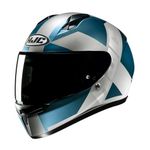 HJC C10 Tez Full Face Motorcycle Helmet Motorbike Scooter ACU Gold Crash Lid Blue (XL)