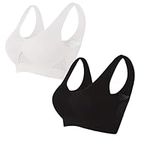 Sports Bras for Women 2 Pack Underwear Bralette Eyelet Patchwork Breathable Everyday Bras for Women 2PCS No Underwire High Impact Sports Bras for Large Breasts, Comfort Bras, Women's Sports Bras