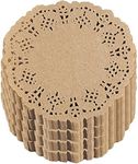 Lace Paper Doilies - 1000-Pack Round Decorative Paper Placemats Bulk for Cakes, Desserts, Baked Treat Display, Ideal for Weddings, Formal Event Tableware Decoration - Brown, 4 Inches in Diameter