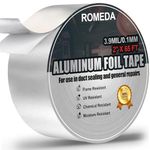 Aluminum Tape, 2 inch x 65 Feet Foil Tape (3.9 mil), Insulation Adhesive Metal Tape, High Temperature Heavy Duty HVAC Tape, Silver Tape Aluminum Foil Tape for Ductwork, Dryer Vent, HVAC