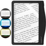 MAGNIPROS 5X Large LED Page Magnifier for Reading Magnifying Glass Reader with 3 Color Lighting Modes & Anti-Glare Lens to Reduce Eye Strain-Perfect for Fine Print, Aging Eyes, Low Vision and Seniors