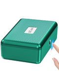 AICase Biometric Fingerprint Storage Box, Portable Security Box for Money Jewelry Safe Combination Lock for Car Home Office Travel Green