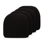 Tromlycs Chair Cushions for Dining Chairs 4 Pack Kitchen Room Pads Seat Cushions Indoor Non Slip U Shaped 17 x 16 Inch Black