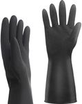 Exprosiflux Thick Rubber Cleaning Gloves - 3 Pairs Black Rubber Gloves for Dishwashing Large, Non-Slip Kitchen Gloves for Washing Dishes, Reusable Cleaning Gloves, Waterproof, Heavy-Duty (3P,L)