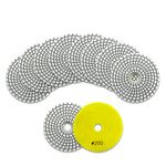 KURSTOL Diamond Polishing Pads Set - 10pcs 4"/100mm Grits #200 Wet Countertop Polishing Pads for Granite Quartz Stone Marble Floor