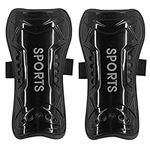 YAOTROOP 1 Pairs Football Shin Guards Pads Soccer Shin Guards Perforated Breathable Board for Boys Girls Teenagers Adults Football Games Leg Calf Protective Gear Black L