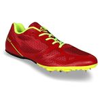 Nivia Men Running Spikes Spirit, Running Shoes, Athlete Shoes, Running Spikes for Men, Running Spikes for Athletics, Track and Field Shoes for Men (Red) UK-06