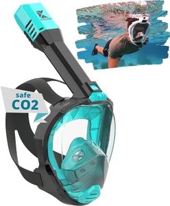 Khroom Full Face Snorkel Mask Adults | Designed in Germany | Premium Snorkeling Gear | Our BEST Snorkel Mask | Panoramic Snorkeling Fullface (S/M, Turquoise)