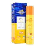 Aqualogica Glow+ Dewy Sunscreen Gel SPF 50+ PA++++ with Papaya & Vitamin C | Broad Spectrum SPF 50+ PA++++ | UVA/B & Blue Light Protection | Anti-Pollution Factor (APF) Technology | Brightens Skin I Fragrance-Free & No White Cast | For Glowing & Sun Protected Skin - 50 g