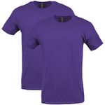 Gildan Men's Softstyle Cotton T-Shirt, Style G64000, 2-Pack, Purple, 2X-Large