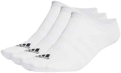 adidas Performance Thin and Light No-Show Socks 3 Pairs, White/Black, Medium