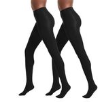 No nonsense womens Super-opaque Control-top Tights, Black/Black, Large