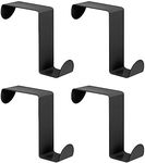 uxcell Over The Door Hooks, 4pcs - Stainless Steel Door Hangers Hooks, S-Shaped Double Hooks for Hanging Clothes, Hats, Towels (Black)