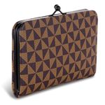 Wallet for Women Stylish Latest clutches bag checkered Printed Vegan Leather Mobile phone Holder Card Slots Kiss Lock Zip Pocket Hand Clutch for Daily Use Girls Gift item Party small Ladies Purse